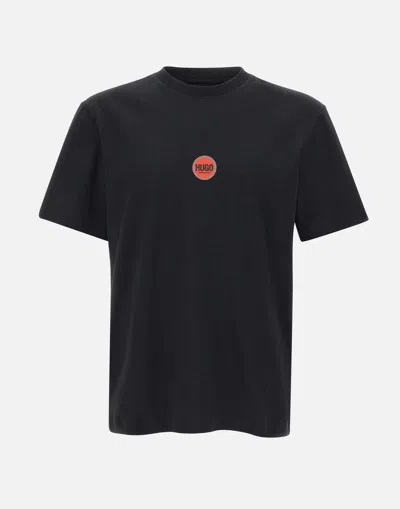 Hugo Boss Hugo Dercho Black Cotton Logo T Shirt