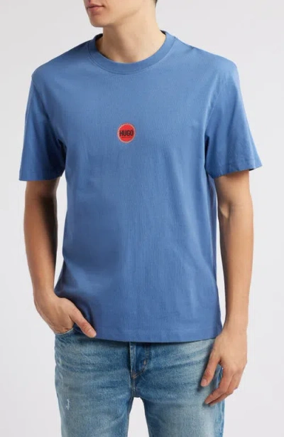 Hugo Boss Hugo Derdcho Graphic T-shirt In Open Blue