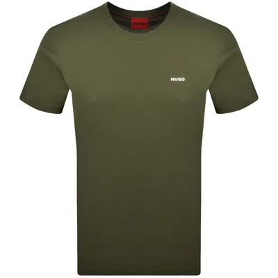 Hugo Boss Dero222 Mens Cotton-jersey T-shirt With Logo Print In Green