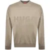 Hugo Boss Logo-embellished Cotton Sweatshirt In Neutral