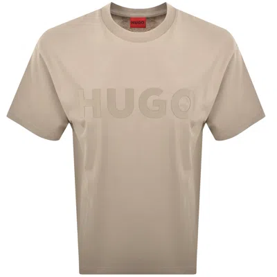 Hugo Boss Hugo Dinkee Loose Fit T Shirt Beige In Neutral