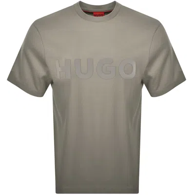 Hugo Boss Hugo Dinkee Loose Fit T Shirt Brown In Khaki