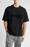 Hugo Boss Black Oversized-fit Reflective Logo T-shirt