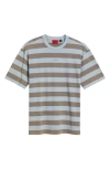 Hugo Boss Hugo Dockoe Stripe Cotton T-shirt In Open Blue