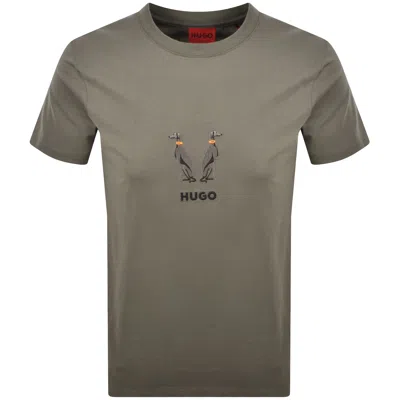 Hugo Boss Hugo Dugolini T Shirt Grey In Green