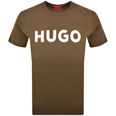 Hugo Boss Hugo Dulivio Crew Neck T Shirt Brown