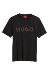 Hugo Boss Hugo Dulivio Herringbone Logo Graphic T-shirt In Animal Print
