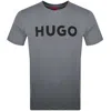 Hugo Boss Cotton-jersey Regular-fit T-shirt With Logo Print In Grey