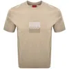 Hugo Boss Hugo Dusplit T Shirt Medium Beige In Neutral