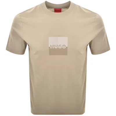 Hugo Boss Hugo Dusplit T Shirt Medium Beige In Neutral