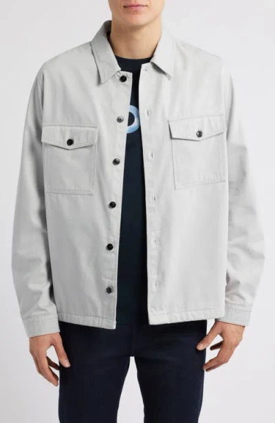 Hugo Boss Hugo Enalu Button-up Overshirt In Light/pastel Grey