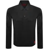 Hugo Boss Oversize-fit Overshirt In Cotton Gabardine In Black