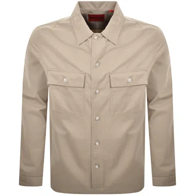Hugo Boss Hugo Epoldo Overshirt Jacket Beige In Sand