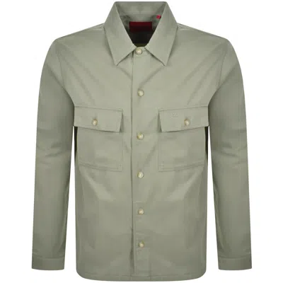 Hugo Boss Hugo Epoldo Overshirt Jacket Green In Multi