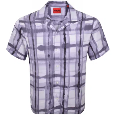 Hugo Boss Hugo Espino Short Sleeve Shirt Purple
