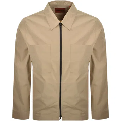 Hugo Boss Hugo Evalom Overshirt Jacket Beige In Neutral