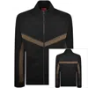 Hugo Boss Hugo Full Zip Dingmoor Sweatshirt Black In Multi
