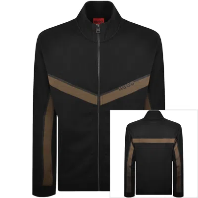Hugo Boss Hugo Full Zip Dingmoor Sweatshirt Black In Multi