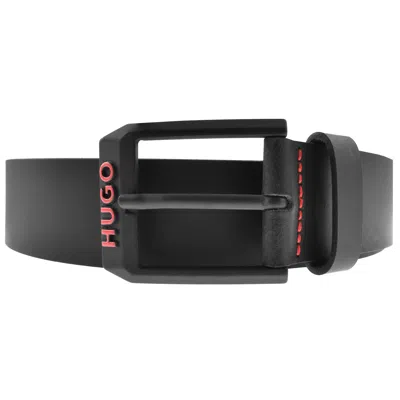 Hugo Boss Hugo Gelio Leather Belt Black In Purple
