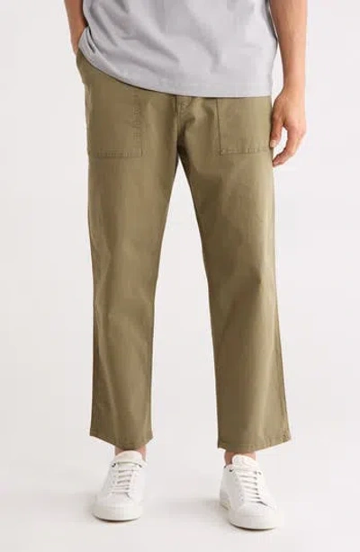 Hugo Boss Hugo Giore Straight Leg Stretch Cotton Trousers In Green