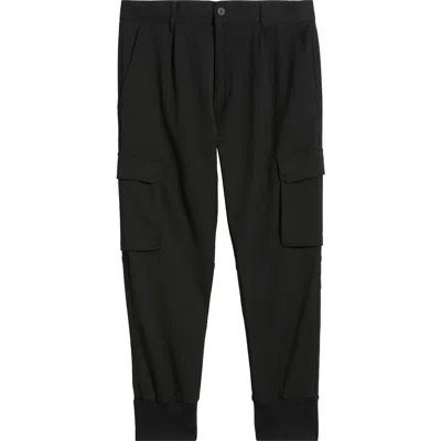 Hugo Boss Hugo Glavin Pleated Cargo Joggers In Black
