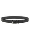 Hugo Boss Hugo Grained Leather Belt In Black