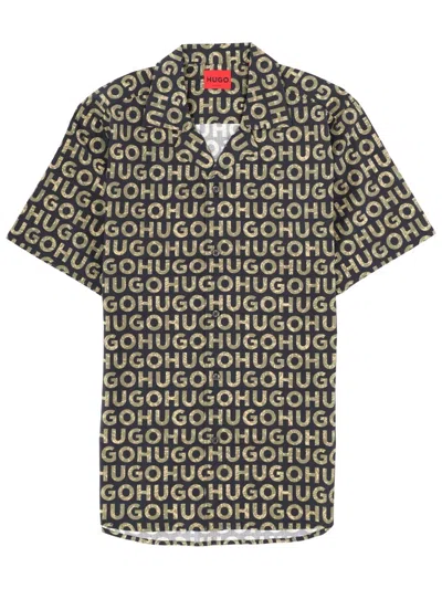Hugo Boss Hugo Half Sleeve Shirt In Brown