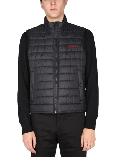 Hugo Boss Hugo Hooded Down Vest In Black