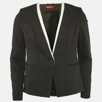Pre-owned Hugo Boss Hugo  Black Gabardine Single Breasted Blazer S
