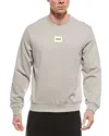 Hugo Boss Logo-patch Cotton Sweatshirt In Neutral