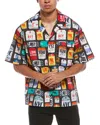Hugo Boss Oversize-fit Shirt In Seasonal-print Cotton Poplin In Black