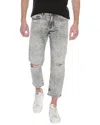 Hugo Boss Loose Fit Cropped Tapered Jean In Grey