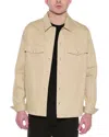 Hugo Boss Oversize-fit Shirt In Cotton Twill With Logo Label In Beige