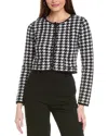 Hugo Boss Women's Sorper Checkered Houndstooth Cardigan In Black