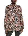 Hugo Boss Oversize-fit Blouse In Leopard-print Twill In Brown