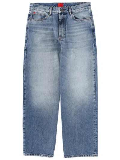 Hugo Boss Hugo Jeans With Logo Patch In Blue