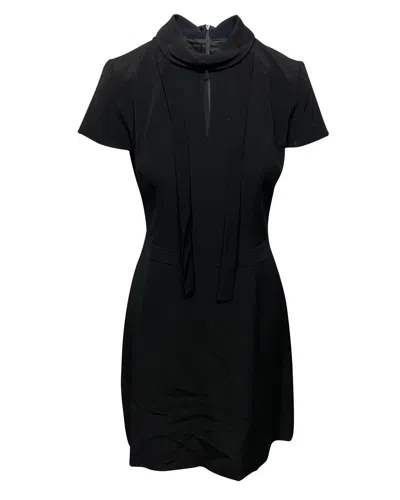 Hugo Boss Hugo Keyhole Neckline Work Dress Is Black Viscose