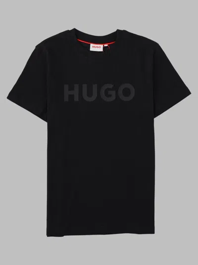 Hugo Boss Hugo Kids Cotton T-shirt With Stretch Lining In Black