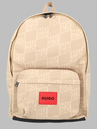 Hugo Boss Hugo Kids Logo Print Backpack In Brown