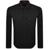 Hugo Boss Hugo Long Sleeved Egrin Shirt Black In Black