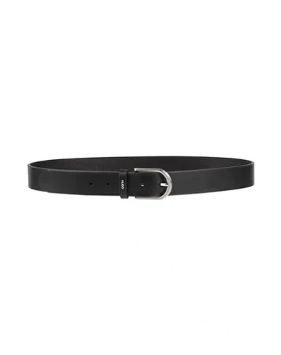 Hugo Boss Hugo Man Belt Black Size 39.5 Cow Leather