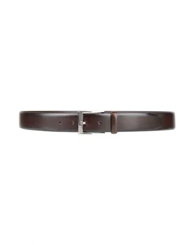 Hugo Boss Hugo Man Belt Dark Brown Size 42 Cow Leather