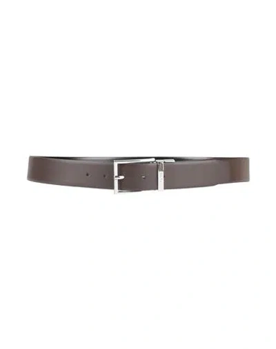 Hugo Boss Hugo Man Belt Dark Brown Size 42 Leather