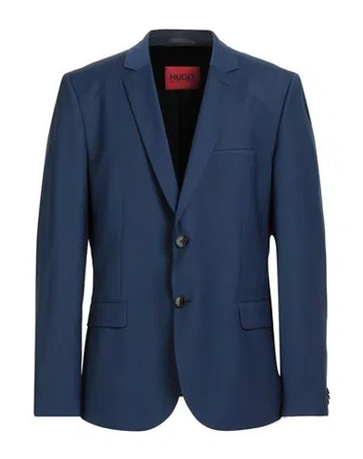 Hugo Boss Hugo Man Blazer Blue Size 46 Virgin Wool, Polyester, Elastane
