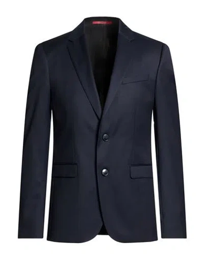 Hugo Boss Hugo Man Blazer Midnight Blue Size 42l Virgin Wool