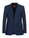 Hugo Boss Hugo Man Blazer Navy Size 44 Virgin Wool, Polyester, Elastane In Navy