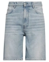 Hugo Boss Hugo Man Denim Shorts Blue Size 34 Cotton In Blue