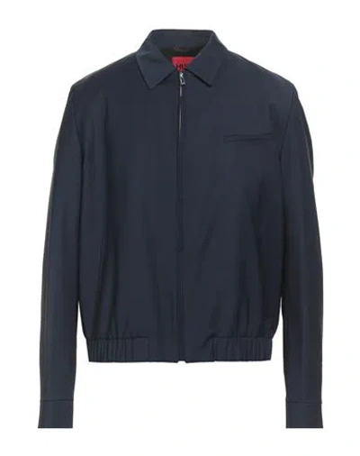 Hugo Boss Hugo Man Jacket Midnight Blue Size 42 Virgin Wool, Polyester, Elastane