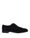 Hugo Boss Hugo Man Lace-up Shoes Midnight Blue Size 9 Soft Leather In Blue