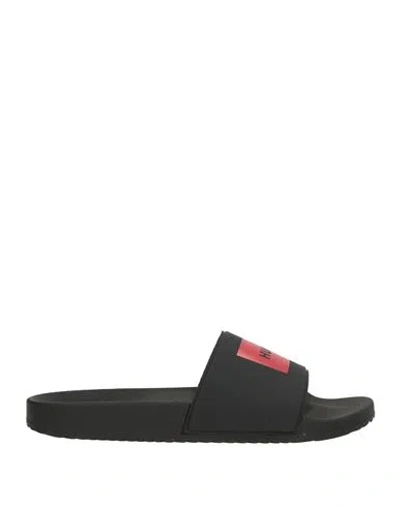 Hugo Boss Hugo Man Sandals Black Size 8 Synthetic Fibers